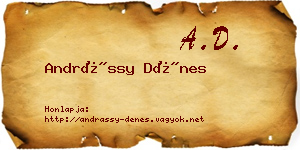 Andrássy Dénes névjegykártya