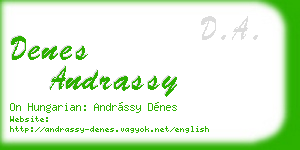 denes andrassy business card