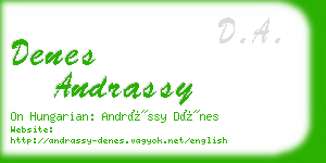 denes andrassy business card